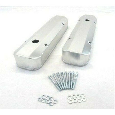 Absurdo Pontiac 326-350-400-455 Fabricated Aluminum Valve Covers with Hole, Clear Anodized AB2205636